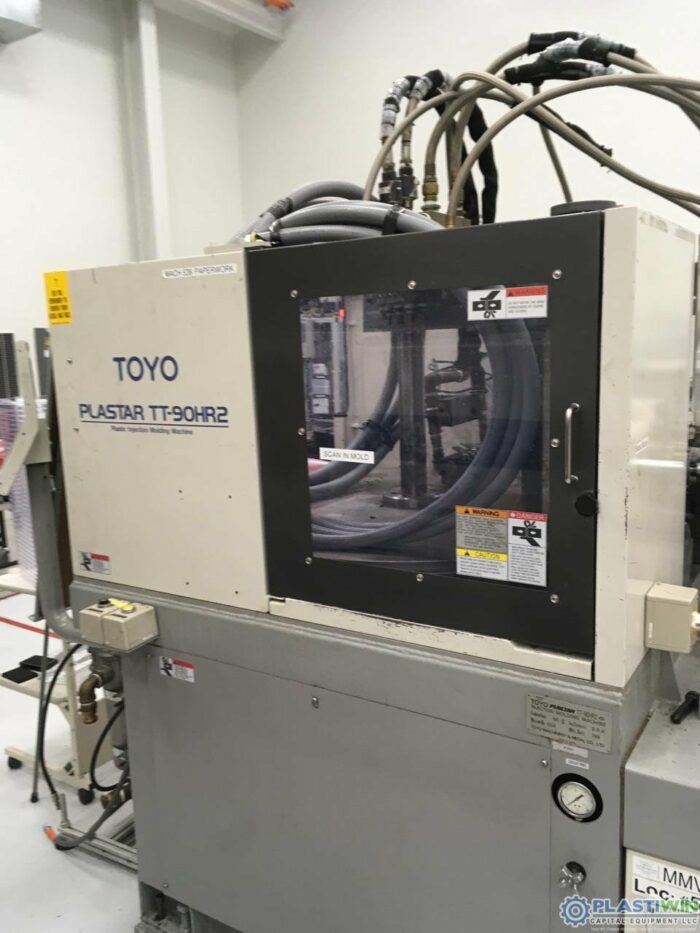 Used 90 Ton Toyo TT-90HR2 2-Station Rotary Vertical Injection Molding Machine 1 Used 90 Ton Toyo TT-90HR2 2-Station Rotary Vertical Injection Molding Machine