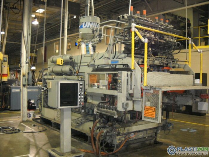Used Uniloy Model 350 R3 (6) Head Continuous Extrusion Blow Molding Machine 6 Used Uniloy Model 350