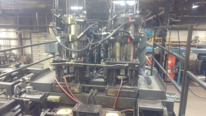 milacron dual head 25lb blow molding machine used