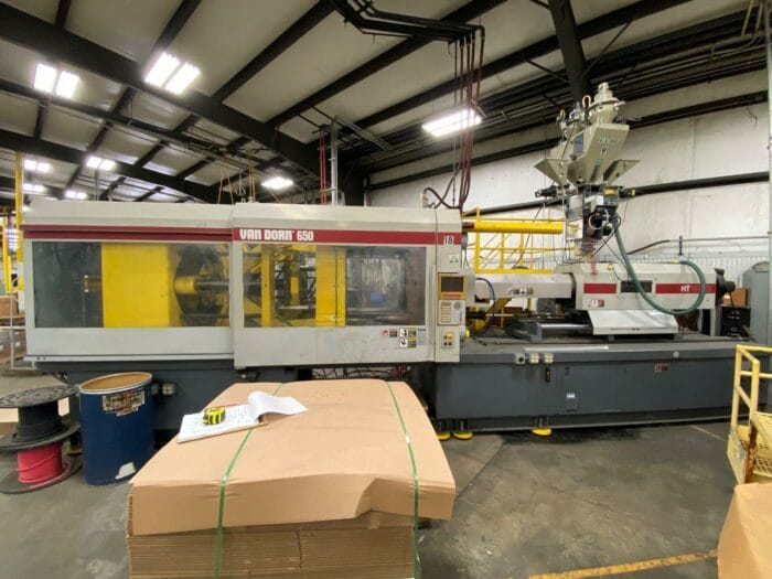 used 650 ton van dorn 650-rs-80f-ht injection molding machine