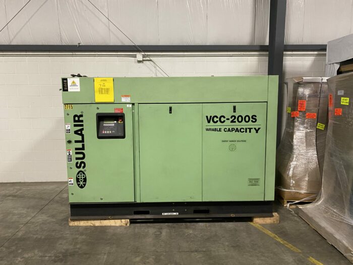 used 100 hp sullair vcc200s-125l/a air compressor