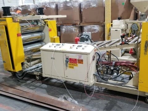 used 2.5” nrm pacemaker davis co-extruder sheet extrusion line