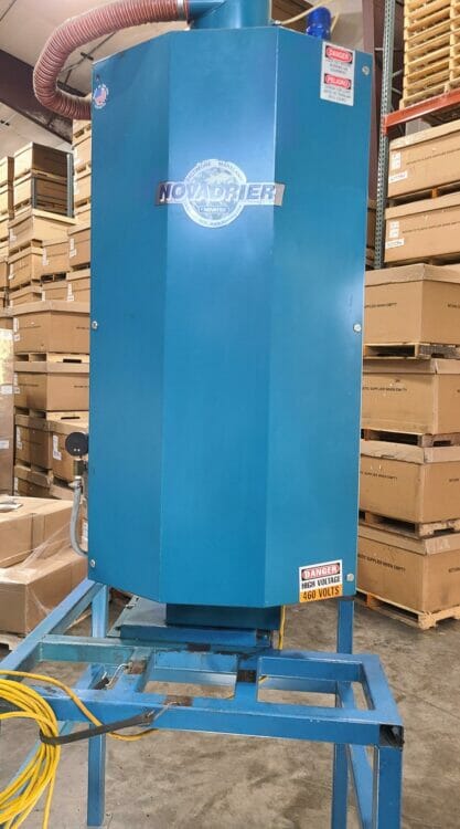 Used 50 lb/hr Novatec Dryer with 150 lb Capacity Hopper