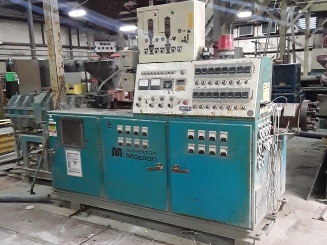 Used 88mm Maplan Model TS-88 Twin Screw Extruder