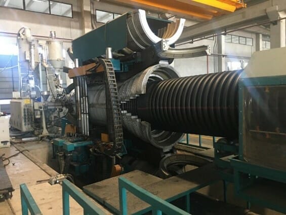 Used 40" JWELL JWS-120 Corrugated Pipe Extrusion Line