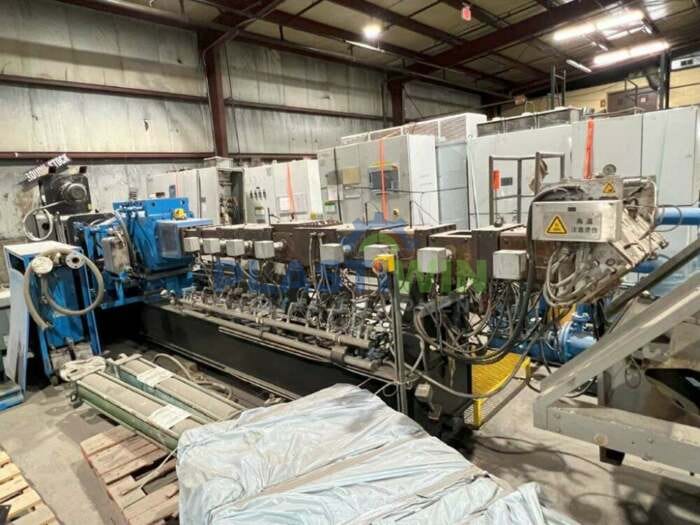 Used 92mm Werner and Pfleider ZSK 92 MC Twin Screw Pelletizing Line