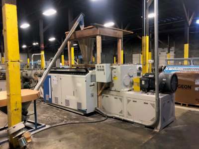 Used Zhangjiagang Sevenstars Machinery SJSZ 80/156 Twin Screw PVC Pipe Extrusion Line