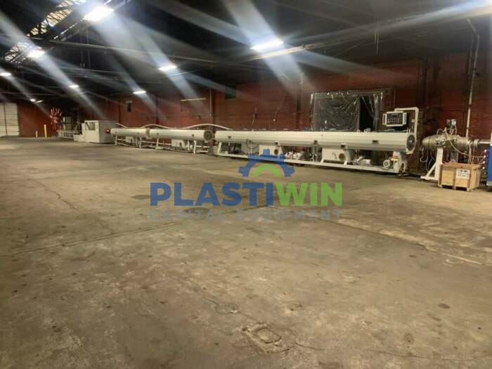 Used 65mm Zhangjiagang Sevenstars Machinery SJ65/38 Single Screw HDPE Pipe Extrusion Line 1 Used 65mm Zhangjiagang