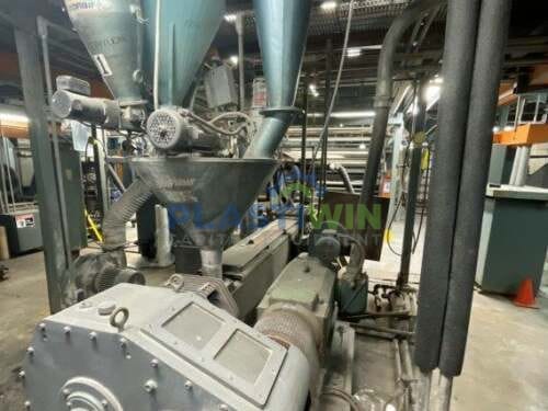 Used 4.5” Gloucester 150-200 HP 24:1 L/D Complete Blown Film Extrusion Line