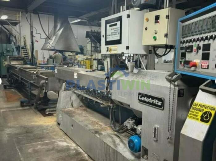 Used 60mm Leistritz Model ZSE60 GL-36D Twin Screw Extruder Complete Pelletizing Line