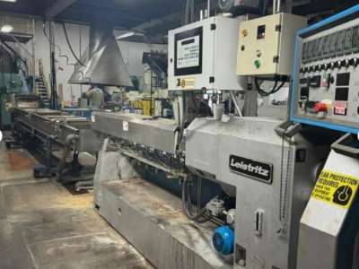 Used 60mm Leistritz Model ZSE60 GL-36D Twin Screw Extruder Complete Pelletizing Line