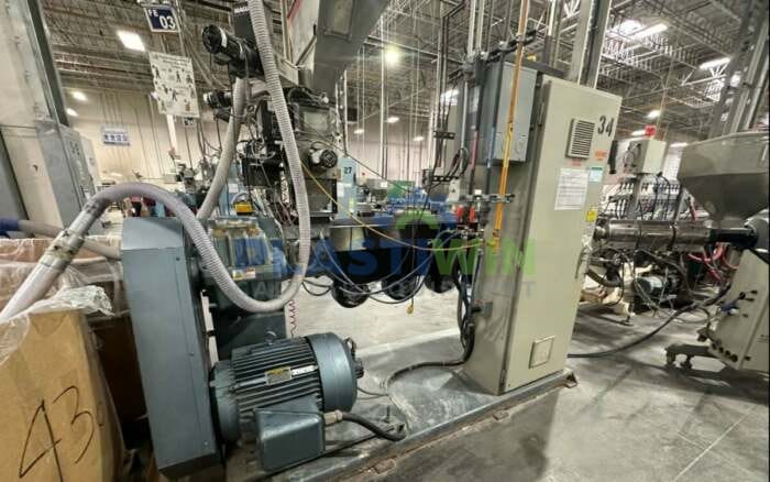 Used 3" Davis Standard Super Blue 75 30:1 Single Screw Extruder