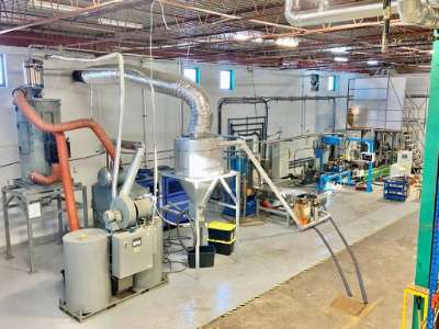 Used 65mm Xinda Model SHJ65 Complete Twin Screw Pelletizing Line