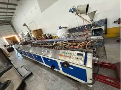 Used 65mm / 132mm Suzhou ACC SJSZ65/132 Conical Twin Screw Profile Co-Extrusion Line