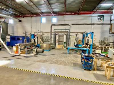 Used 65mm Xinda Model SHJ65 Complete Twin Screw Pelletizing Line
