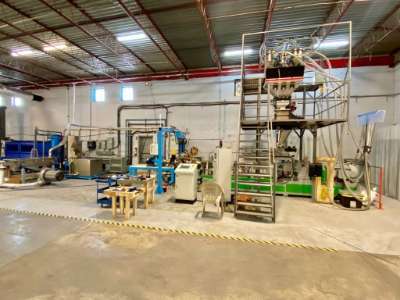 Used 65mm Xinda Model SHJ65 Complete Twin Screw Pelletizing Line