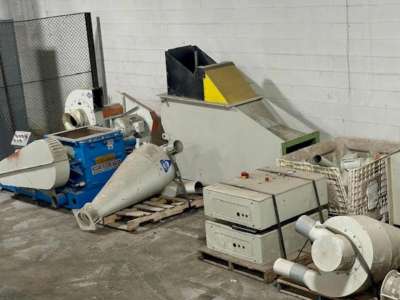 Used 100 HP Herbold Granulator / Kice Air Handling System
