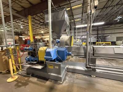 Used 4.5” 300 HP Sterling Davis Standard 39:1 L/D Water Ring Pelletizing Line