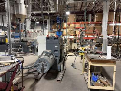 Used 135mm Battenfeld-Cincinnati TS 135 Counter-Rotating Twin Screw Extruder with 65mm Co-Extruder