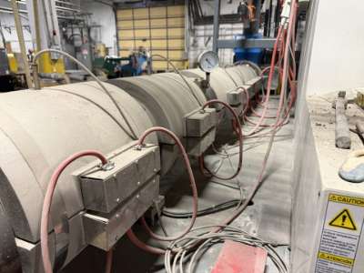 Used 135mm Battenfeld-Cincinnati TS 135 Counter-Rotating Twin Screw Extruder with 65mm Co-Extruder