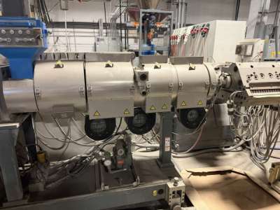 Used 135mm Battenfeld-Cincinnati TS 135 Counter-Rotating Twin Screw Extruder with 65mm Co-Extruder